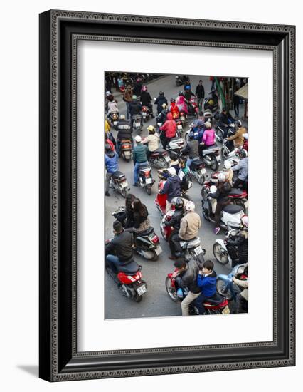 Busy Traffic in the Old Quarter, Hanoi, Vietnam, Indochina, Southeast Asia, Asia-Yadid Levy-Framed Photographic Print
