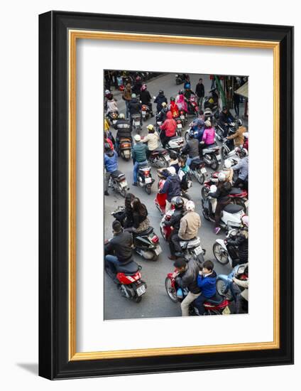 Busy Traffic in the Old Quarter, Hanoi, Vietnam, Indochina, Southeast Asia, Asia-Yadid Levy-Framed Photographic Print