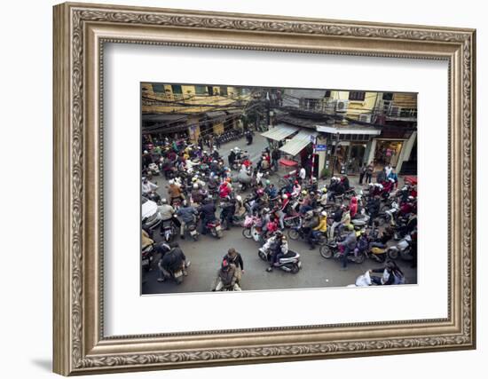 Busy Traffic in the Old Quarter, Hanoi, Vietnam, Indochina, Southeast Asia, Asia-Yadid Levy-Framed Photographic Print