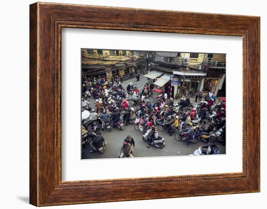 Busy Traffic in the Old Quarter, Hanoi, Vietnam, Indochina, Southeast Asia, Asia-Yadid Levy-Framed Photographic Print