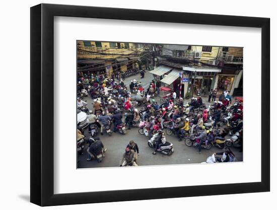 Busy Traffic in the Old Quarter, Hanoi, Vietnam, Indochina, Southeast Asia, Asia-Yadid Levy-Framed Photographic Print