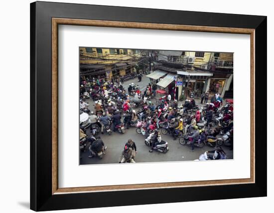 Busy Traffic in the Old Quarter, Hanoi, Vietnam, Indochina, Southeast Asia, Asia-Yadid Levy-Framed Photographic Print