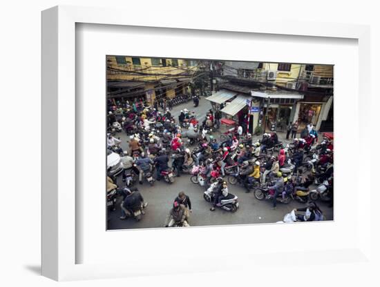 Busy Traffic in the Old Quarter, Hanoi, Vietnam, Indochina, Southeast Asia, Asia-Yadid Levy-Framed Photographic Print