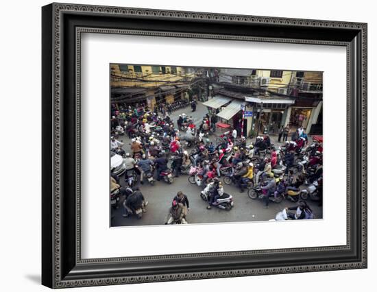 Busy Traffic in the Old Quarter, Hanoi, Vietnam, Indochina, Southeast Asia, Asia-Yadid Levy-Framed Photographic Print