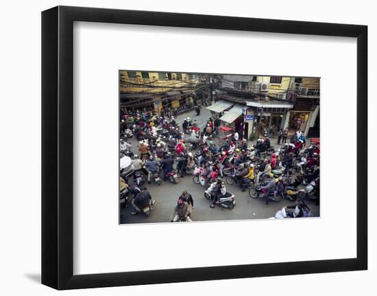 Busy Traffic in the Old Quarter, Hanoi, Vietnam, Indochina, Southeast Asia, Asia-Yadid Levy-Framed Photographic Print