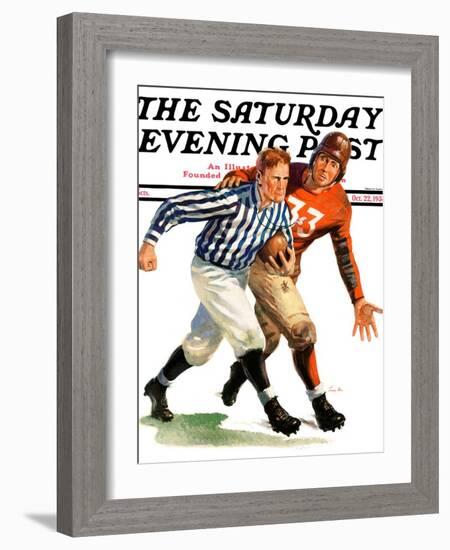 "But Ref!," Saturday Evening Post Cover, October 22, 1938-Lonie Bee-Framed Giclee Print