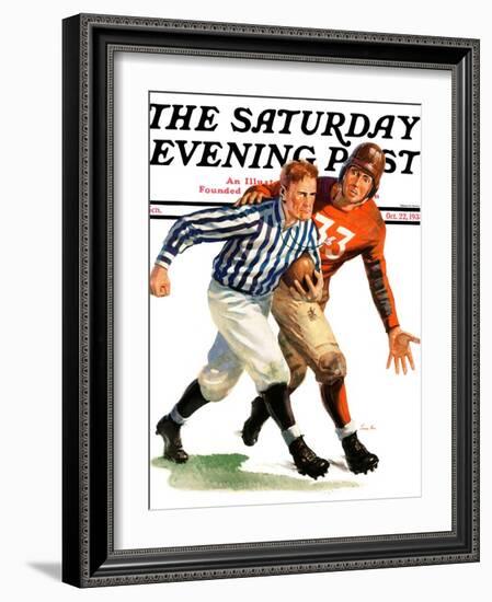 "But Ref!," Saturday Evening Post Cover, October 22, 1938-Lonie Bee-Framed Giclee Print