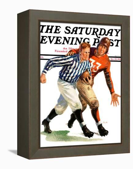 "But Ref!," Saturday Evening Post Cover, October 22, 1938-Lonie Bee-Framed Premier Image Canvas