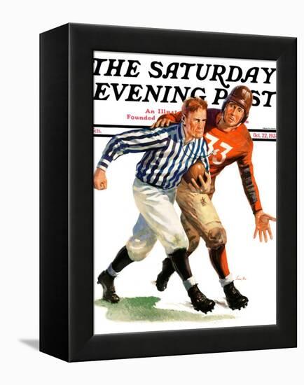 "But Ref!," Saturday Evening Post Cover, October 22, 1938-Lonie Bee-Framed Premier Image Canvas