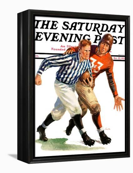 "But Ref!," Saturday Evening Post Cover, October 22, 1938-Lonie Bee-Framed Premier Image Canvas