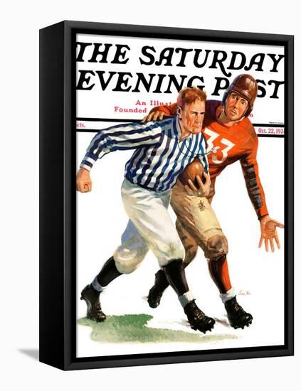 "But Ref!," Saturday Evening Post Cover, October 22, 1938-Lonie Bee-Framed Premier Image Canvas