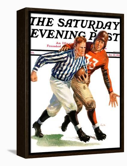 "But Ref!," Saturday Evening Post Cover, October 22, 1938-Lonie Bee-Framed Premier Image Canvas