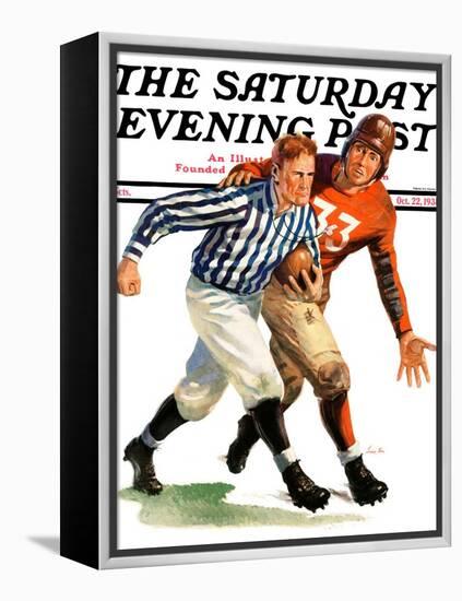 "But Ref!," Saturday Evening Post Cover, October 22, 1938-Lonie Bee-Framed Premier Image Canvas