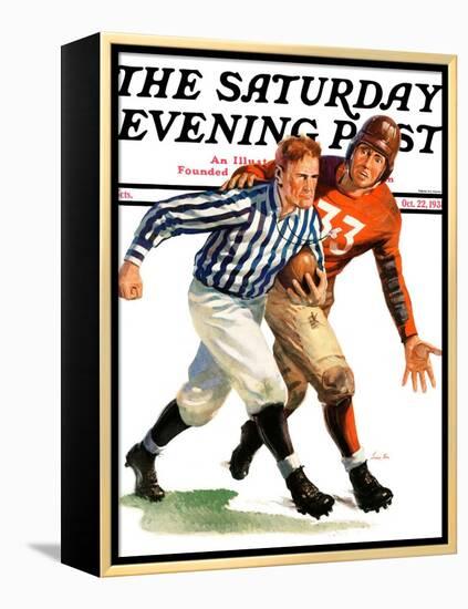 "But Ref!," Saturday Evening Post Cover, October 22, 1938-Lonie Bee-Framed Premier Image Canvas