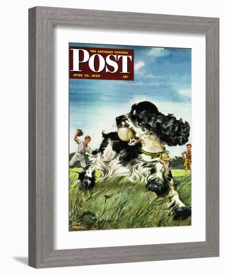 "Butch and Baseball," Saturday Evening Post Cover, June 18, 1949-Albert Staehle-Framed Giclee Print