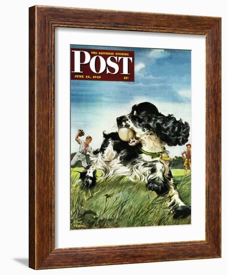 "Butch and Baseball," Saturday Evening Post Cover, June 18, 1949-Albert Staehle-Framed Giclee Print