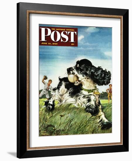 "Butch and Baseball," Saturday Evening Post Cover, June 18, 1949-Albert Staehle-Framed Giclee Print