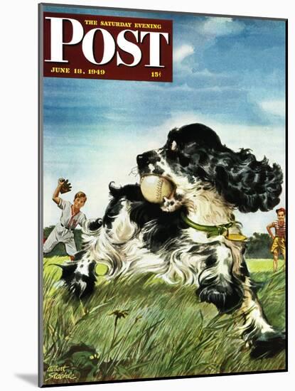 "Butch and Baseball," Saturday Evening Post Cover, June 18, 1949-Albert Staehle-Mounted Giclee Print