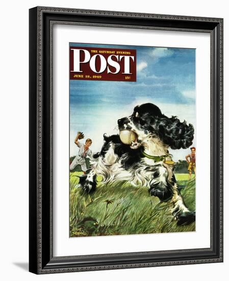 "Butch and Baseball," Saturday Evening Post Cover, June 18, 1949-Albert Staehle-Framed Giclee Print