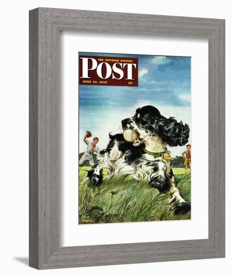 "Butch and Baseball," Saturday Evening Post Cover, June 18, 1949-Albert Staehle-Framed Giclee Print