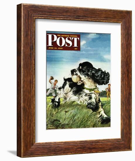 "Butch and Baseball," Saturday Evening Post Cover, June 18, 1949-Albert Staehle-Framed Giclee Print