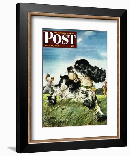 "Butch and Baseball," Saturday Evening Post Cover, June 18, 1949-Albert Staehle-Framed Giclee Print