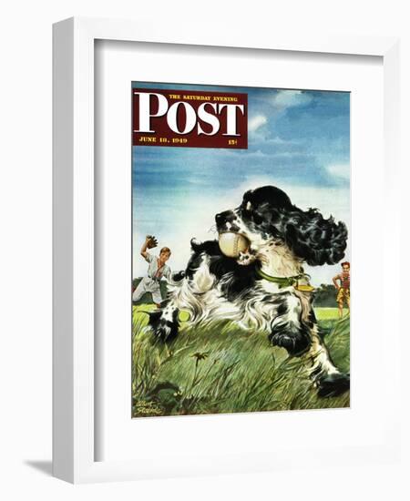 "Butch and Baseball," Saturday Evening Post Cover, June 18, 1949-Albert Staehle-Framed Giclee Print