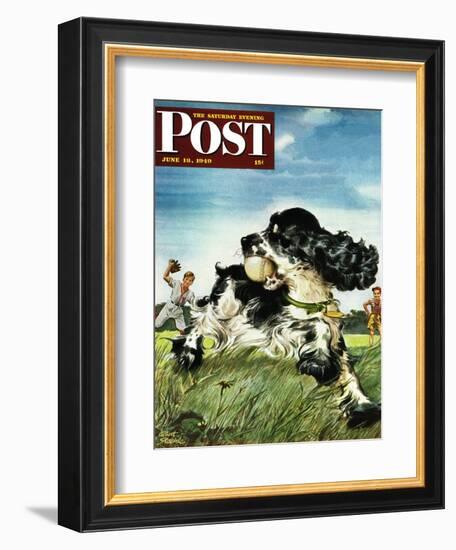 "Butch and Baseball," Saturday Evening Post Cover, June 18, 1949-Albert Staehle-Framed Giclee Print