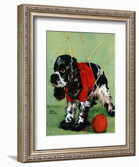 "Butch and Knitted Sweater," September 28, 1946-Albert Staehle-Framed Giclee Print