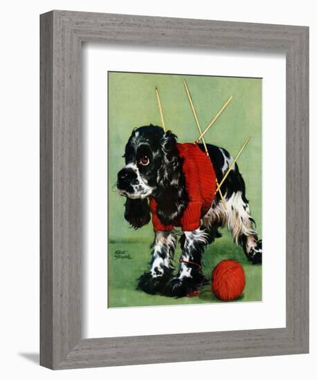 "Butch and Knitted Sweater," September 28, 1946-Albert Staehle-Framed Giclee Print