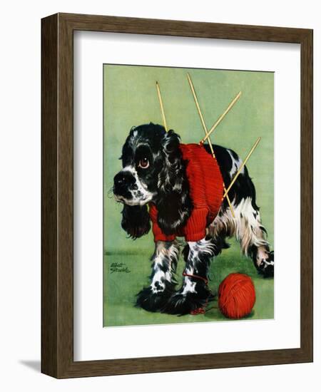 "Butch and Knitted Sweater," September 28, 1946-Albert Staehle-Framed Giclee Print