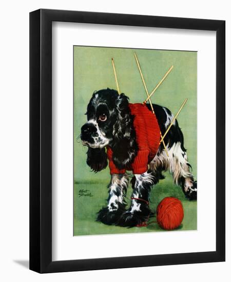 "Butch and Knitted Sweater," September 28, 1946-Albert Staehle-Framed Giclee Print