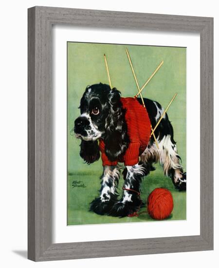 "Butch and Knitted Sweater," September 28, 1946-Albert Staehle-Framed Giclee Print