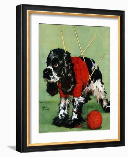 "Butch and Knitted Sweater," September 28, 1946-Albert Staehle-Framed Giclee Print