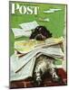 "Butch and the Sunday Paper," Saturday Evening Post Cover, May 31, 1947-Albert Staehle-Mounted Giclee Print