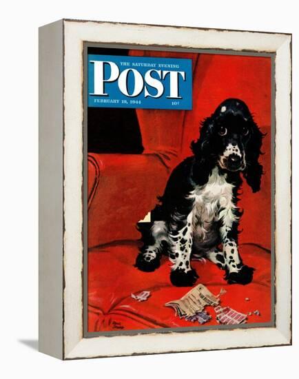 "Butch Ate the Coupons," Saturday Evening Post Cover, February 19, 1944-Albert Staehle-Framed Premier Image Canvas