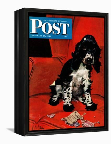 "Butch Ate the Coupons," Saturday Evening Post Cover, February 19, 1944-Albert Staehle-Framed Premier Image Canvas