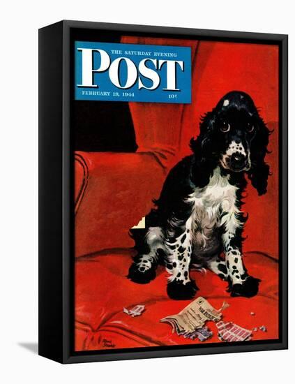 "Butch Ate the Coupons," Saturday Evening Post Cover, February 19, 1944-Albert Staehle-Framed Premier Image Canvas