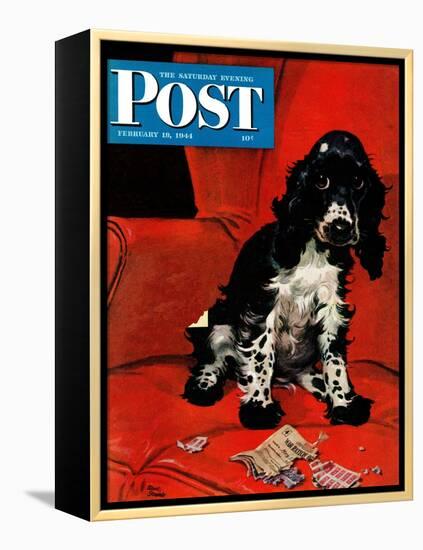 "Butch Ate the Coupons," Saturday Evening Post Cover, February 19, 1944-Albert Staehle-Framed Premier Image Canvas