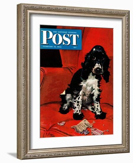 "Butch Ate the Coupons," Saturday Evening Post Cover, February 19, 1944-Albert Staehle-Framed Giclee Print