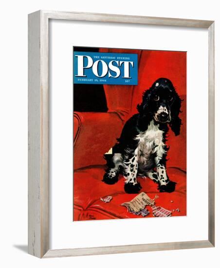 "Butch Ate the Coupons," Saturday Evening Post Cover, February 19, 1944-Albert Staehle-Framed Giclee Print