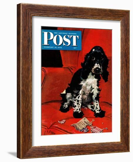 "Butch Ate the Coupons," Saturday Evening Post Cover, February 19, 1944-Albert Staehle-Framed Giclee Print