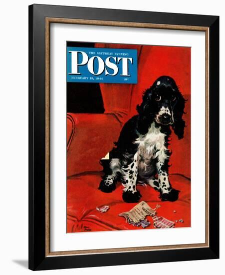 "Butch Ate the Coupons," Saturday Evening Post Cover, February 19, 1944-Albert Staehle-Framed Giclee Print