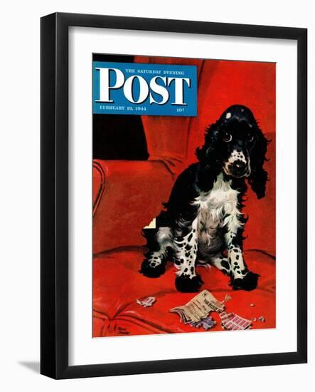 "Butch Ate the Coupons," Saturday Evening Post Cover, February 19, 1944-Albert Staehle-Framed Giclee Print