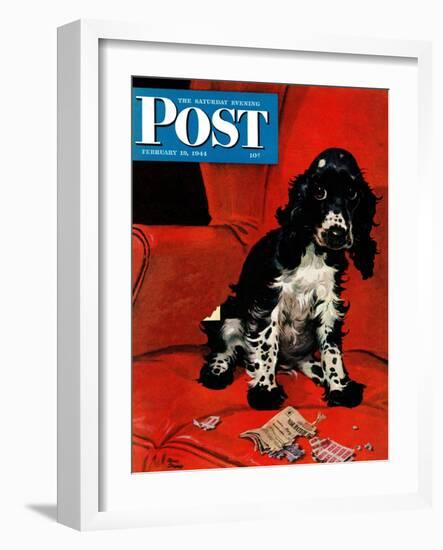 "Butch Ate the Coupons," Saturday Evening Post Cover, February 19, 1944-Albert Staehle-Framed Giclee Print