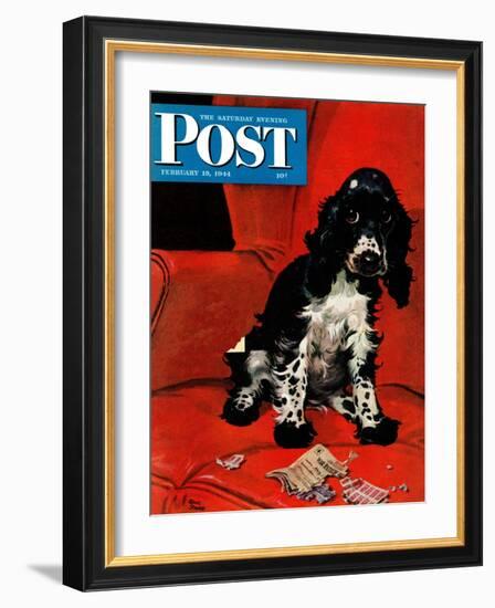 "Butch Ate the Coupons," Saturday Evening Post Cover, February 19, 1944-Albert Staehle-Framed Giclee Print