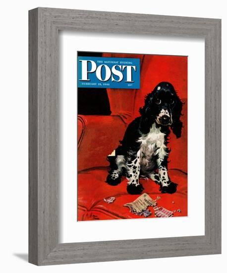 "Butch Ate the Coupons," Saturday Evening Post Cover, February 19, 1944-Albert Staehle-Framed Giclee Print