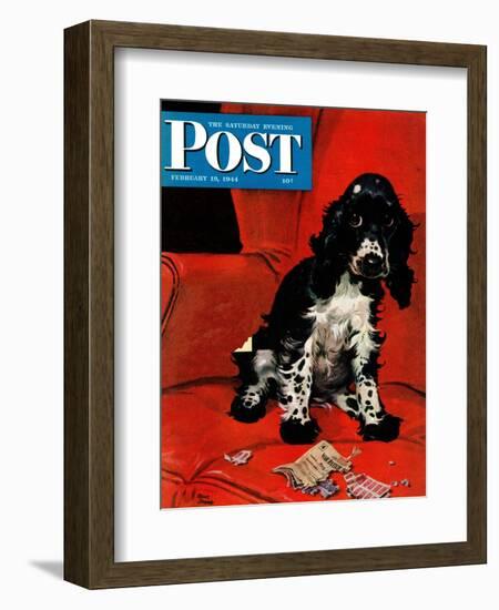 "Butch Ate the Coupons," Saturday Evening Post Cover, February 19, 1944-Albert Staehle-Framed Giclee Print