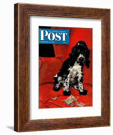 "Butch Ate the Coupons," Saturday Evening Post Cover, February 19, 1944-Albert Staehle-Framed Giclee Print