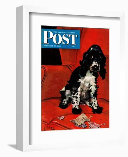 "Butch Ate the Coupons," Saturday Evening Post Cover, February 19, 1944-Albert Staehle-Framed Giclee Print